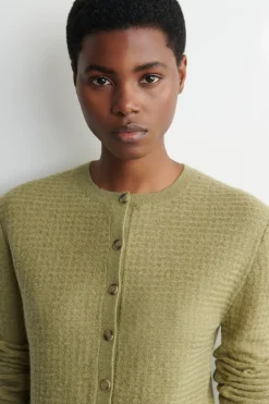 ZIGZAG-KNIT MOHAIR-BLEND CARDIGAN